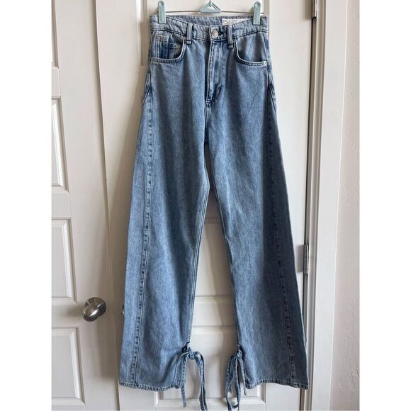 rag & bone Cotton Spliced High Rise Barrel Jeans in Alisha - Picture 2 of 7